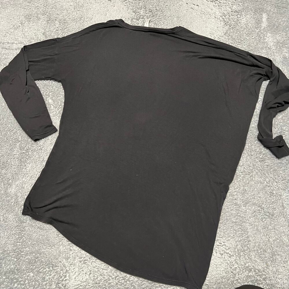 Athleta Shirt Womens Large Cloudlight Restore 631815 Asymmetrical Yoga Black - Picture 2 of 6
